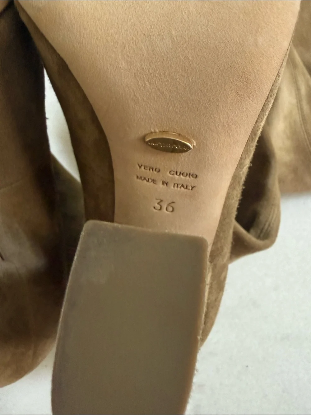Sergio Rossi Over-the-Knee Suede Block Heel Boots - Taupe